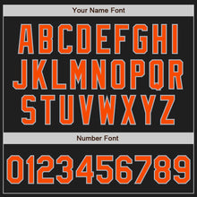 Laden Sie das Bild in den Galerie-Viewer, Uksn Individuelles Schwarz Grau Nadelstreifen Orange Zweiknopf Unisex Softball-Trikot
