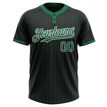 Laden Sie das Bild in den Galerie-Viewer, Uksn Individuelles Schwarz Kelly-Grün Nadelstreifen Weiß Zweiknopf Unisex Softball-Trikot
