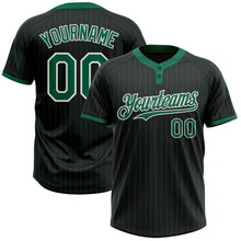 Laden Sie das Bild in den Galerie-Viewer, Uksn Individuelles Schwarz Kelly-Grün Nadelstreifen Weiß Zweiknopf Unisex Softball-Trikot
