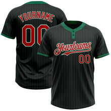Laden Sie das Bild in den Galerie-Viewer, Uksn Individuelles Schwarz Kelly-Grün Nadelstreifen Rot-Weiß Zweiknopf Unisex Softball-Trikot
