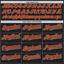 Laden Sie das Bild in den Galerie-Viewer, Uksn Individuelles Schwarz Hellblau Nadelstreifen Orange Zweiknopf Unisex Softball-Trikot
