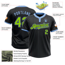 Laden Sie das Bild in den Galerie-Viewer, Uksn Individuelles Schwarz Hellblau Nadelstreifen Neongrün Zweiknopf Unisex Softball-Trikot

