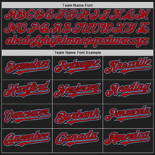 Laden Sie das Bild in den Galerie-Viewer, Uksn Individuelles Schwarz Hellblau Nadelstreifen Rot Zweiknopf Unisex Softball-Trikot
