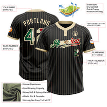 Laden Sie das Bild in den Galerie-Viewer, Uksn Individuelles Schwarz Creme mit Nadelstreifen Vintage mexikanische Flagge Zweiknopf Unisex Softball-Trikot
