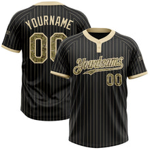 Laden Sie das Bild in den Galerie-Viewer, Uksn Individuelles Schwarz Creme mit Nadelstreifen Camouflage Zweiknopf Unisex Softball-Trikot
