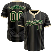Laden Sie das Bild in den Galerie-Viewer, Uksn Individuelles Schwarz Creme mit Nadelstreifen Grün Zweiknopf Unisex Softball-Trikot
