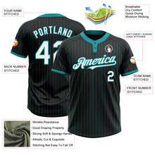 Laden Sie das Bild in den Galerie-Viewer, Uksn Individuelles Schwarz Petrol Nadelstreifen Weiß Zweiknopf Unisex Softball-Trikot
