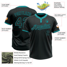 Laden Sie das Bild in den Galerie-Viewer, Uksn Individuelles Schwarz Petrol Nadelstreifen Petrol Zweiknopf Unisex Softball-Trikot
