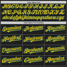Laden Sie das Bild in den Galerie-Viewer, Uksn Individuelles Schwarz Petrol Nadelstreifen Gelb Zweiknopf Unisex Softball-Trikot
