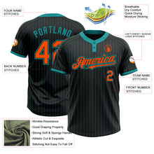 Laden Sie das Bild in den Galerie-Viewer, Uksn Individuelles Schwarz Petrol Nadelstreifen Orange Zweiknopf Unisex Softball-Trikot
