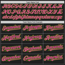 Laden Sie das Bild in den Galerie-Viewer, Uksn Individuelles Schwarz Neongrün Nadelstreifen Pink Zweiknopf Unisex Softball-Trikot
