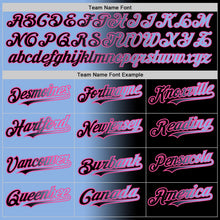 Laden Sie das Bild in den Galerie-Viewer, Uksn Individuelles Schwarz Hellblau-Pink Farbverlauf-Mode Zweiknopf Unisex Softball-Trikot
