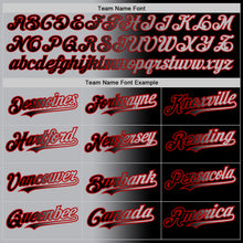 Laden Sie das Bild in den Galerie-Viewer, Uksn Individuelles Schwarz Grau-Rot Farbverlauf-Mode Zweiknopf Unisex Softball-Trikot
