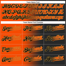 Laden Sie das Bild in den Galerie-Viewer, Uksn Individuelles Schwarz Orange-Altgold Farbverlauf-Mode Zweiknopf Unisex Softball-Trikot
