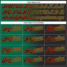 Laden Sie das Bild in den Galerie-Viewer, Uksn Individuelles Schwarz Kelly-Grün-Orange Farbverlauf-Mode Zweiknopf Unisex Softball-Trikot
