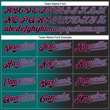 Laden Sie das Bild in den Galerie-Viewer, Uksn Individuelles Schwarz Petrol-Pink Farbverlauf-Mode Zweiknopf Unisex Softball-Trikot
