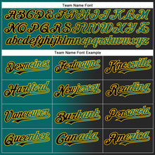 Laden Sie das Bild in den Galerie-Viewer, Uksn Individuelles Schwarz Petrol-Gold Farbverlauf-Mode Zweiknopf Unisex Softball-Trikot
