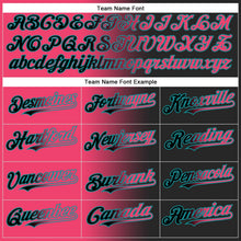 Laden Sie das Bild in den Galerie-Viewer, Uksn Individuelles Schwarz Neonpink-Petrol Farbverlauf-Mode Zweiknopf Unisex Softball-Trikot
