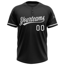 Laden Sie das Bild in den Galerie-Viewer, Uksn Individuelles Schwarz Weiß Zweiknopf Unisex Softball-Trikot
