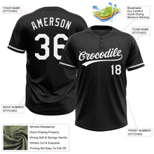 Laden Sie das Bild in den Galerie-Viewer, Uksn Individuelles Schwarz Weiß Zweiknopf Unisex Softball-Trikot
