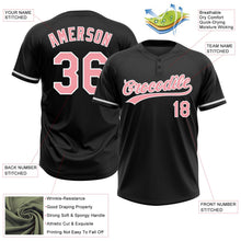 Laden Sie das Bild in den Galerie-Viewer, Uksn Individuelles Schwarz Mittelrosa-Weiß Zweiknopf Unisex Softball-Trikot
