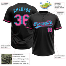 Laden Sie das Bild in den Galerie-Viewer, Uksn Individuelles Schwarz Pink-Himmelblau Zweiknopf Unisex Softball-Trikot
