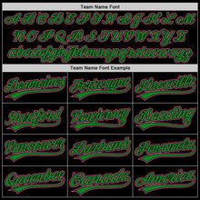 Laden Sie das Bild in den Galerie-Viewer, Uksn Individuelles Schwarz Pink-Grasgrün Zweiknopf Unisex Softball-Trikot
