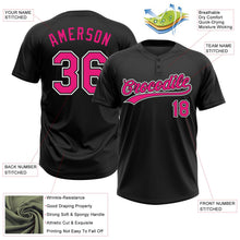 Laden Sie das Bild in den Galerie-Viewer, Uksn Individuelles Schwarz Hot Pink-Weiß Zweiknopf Unisex Softball-Trikot
