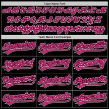 Laden Sie das Bild in den Galerie-Viewer, Uksn Individuelles Schwarz Hot Pink-Weiß Zweiknopf Unisex Softball-Trikot
