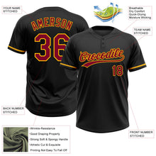 Laden Sie das Bild in den Galerie-Viewer, Uksn Individuelles Schwarz Kastanienbraun-Gold Zweiknopf Unisex Softball-Trikot
