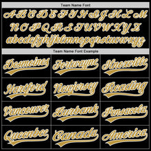 Laden Sie das Bild in den Galerie-Viewer, Uksn Individuelles Schwarz Altgold-Weiß Zweiknopf Unisex Softball-Trikot
