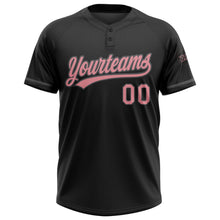 Laden Sie das Bild in den Galerie-Viewer, Uksn Individuelles Schwarz Mittelrosa-Stahlgrau Zweiknopf Unisex Softball-Trikot

