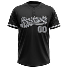Laden Sie das Bild in den Galerie-Viewer, Uksn Individuelles Schwarz Grau-Weiß Zweiknopf Unisex Softball-Trikot
