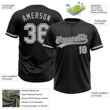 Laden Sie das Bild in den Galerie-Viewer, Uksn Individuelles Schwarz Grau-Weiß Zweiknopf Unisex Softball-Trikot
