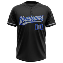 Laden Sie das Bild in den Galerie-Viewer, Uksn Individuelles Schwarz Gewitterblau-Grau Zweiknopf Unisex Softball-Trikot
