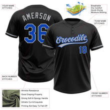 Laden Sie das Bild in den Galerie-Viewer, Uksn Individuelles Schwarz Gewitterblau-Grau Zweiknopf Unisex Softball-Trikot
