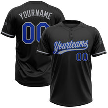 Laden Sie das Bild in den Galerie-Viewer, Uksn Individuelles Schwarz Gewitterblau-Grau Zweiknopf Unisex Softball-Trikot
