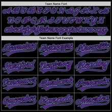 Laden Sie das Bild in den Galerie-Viewer, Uksn Individuelles Schwarz Violett-Hellblau Zweiknopf Unisex Softball-Trikot
