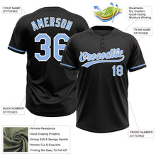 Laden Sie das Bild in den Galerie-Viewer, Uksn Individuelles Schwarz Hellblau-Weiß Zweiknopf Unisex Softball-Trikot
