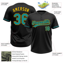 Laden Sie das Bild in den Galerie-Viewer, Uksn Individuelles Schwarz Petrol-Gelb Zweiknopf Unisex Softball-Trikot
