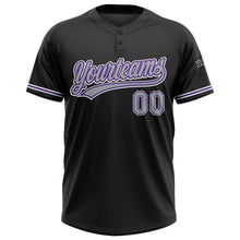 Laden Sie das Bild in den Galerie-Viewer, Uksn Individuelles Schwarz Grau-Violett Zweiknopf Unisex Softball-Trikot
