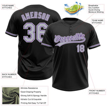 Laden Sie das Bild in den Galerie-Viewer, Uksn Individuelles Schwarz Grau-Violett Zweiknopf Unisex Softball-Trikot
