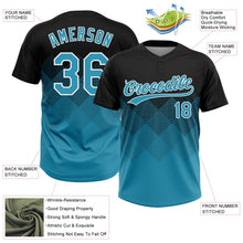 Laden Sie das Bild in den Galerie-Viewer, Uksn Individuelles Schwarz Pantherblau-Weiß 3D-Farbverlauf-Quadratform Zweiknopf Unisex Softball-Trikot
