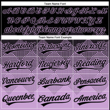 Laden Sie das Bild in den Galerie-Viewer, Uksn Individuelles Schwarz Hellviolett 3D-Farbverlauf-Quadratform Zweiknopf Unisex Softball-Trikot
