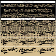 Laden Sie das Bild in den Galerie-Viewer, Uksn Individuelles Schwarz Vegas-Gold 3D-Farbverlauf-Quadratform Zweiknopf Unisex Softball-Trikot
