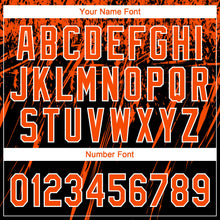 Laden Sie das Bild in den Galerie-Viewer, Uksn Individuelles Schwarz Orange-Weiß Used-Look Kratzer Pinselstrich Stern Raglanärmel Zweiknopf Unisex Softball-Trikot
