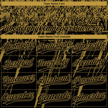 Laden Sie das Bild in den Galerie-Viewer, Uksn Individuelles Schwarz Altgold Used-Look Kratzer Pinselstrich Stern Raglanärmel Zweiknopf Unisex Softball-Trikot
