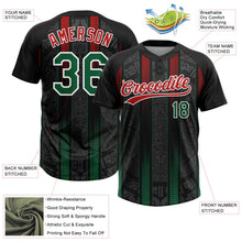 Laden Sie das Bild in den Galerie-Viewer, Uksn Individuelles Schwarz Kelly-Grün Rot-Weiß Mexiko Zweiknopf Unisex Softball-Trikot
