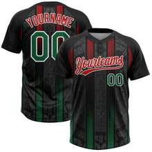 Laden Sie das Bild in den Galerie-Viewer, Uksn Individuelles Schwarz Kelly-Grün Rot-Weiß Mexiko Zweiknopf Unisex Softball-Trikot
