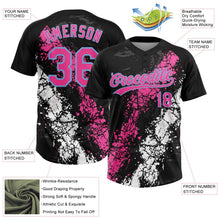 Laden Sie das Bild in den Galerie-Viewer, Uksn Individuelles Schwarz Pink Weiß-Hellblau Tropf-Spritzklecks gebrochene Textur Zweiknopf Unisex Softball-Trikot

